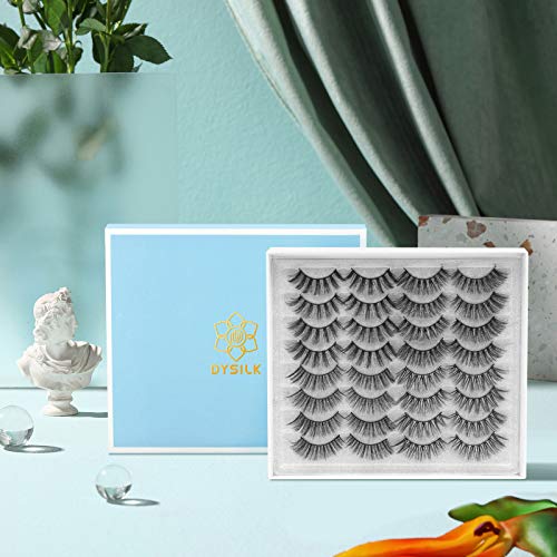 DYSILK Mink Lashes 16 Pairs - 6D Fluffy False Eyelashes