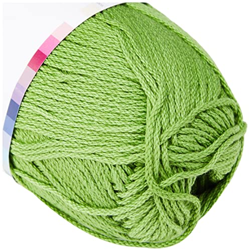 Lion Brand 24/7 Cotton Yarn, Lightweight Yarn for Knitting, Crocheting, and Crafts, Grass, 1 Pack