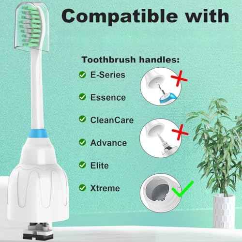 Replacement Toothbrush Heads for Philips Sonicare E Series, Compatible with Sonicare Essence Elite Advance CleanCare Screw-on Electric Toothbrush HX7022/66 HX7023/64, HX7023/30, 4 Pack