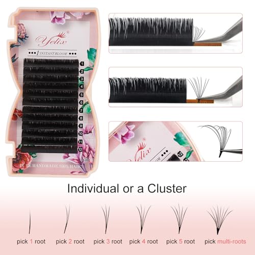 Auto Blooming Self Fanning Lash Extensions 0.05mm CC Curl 8-15mm