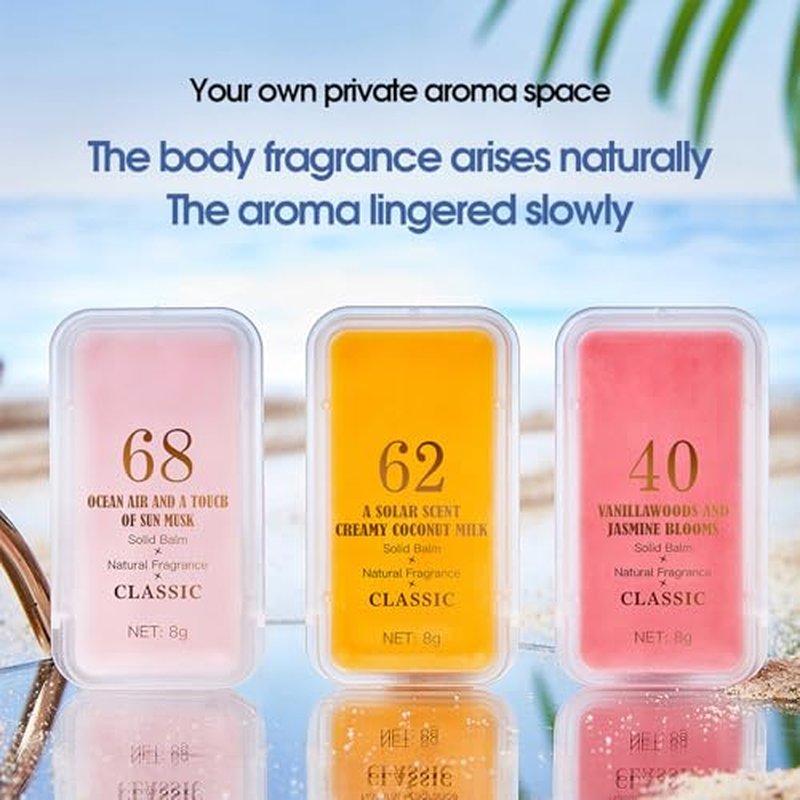 3 PCS Portable Solid Perfume Balms - Natural Fragrance Set