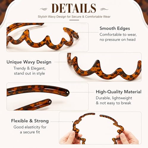 Women’s Zig Zag Headbands with Teeth – Non-Slip Hair Accessories for Volume & Styling