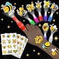 72 PC Bee Party Favors Set - 24 LED Finger Lights & 48 Glow Tattoos