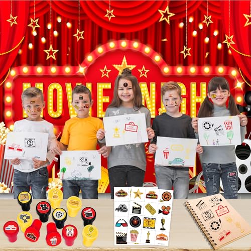 Movie Night Party Favors Set - 36PCS Stamps & Tattoos