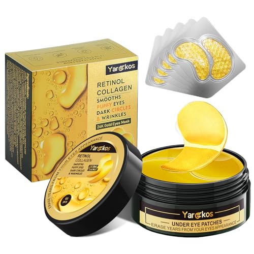 24K Gold Eye Masks 60Pc - Hydrating Collagen Under Eye Patches