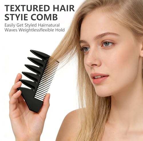 6-Piece Texture Comb Set | Wide Tooth Hair Styling Combs