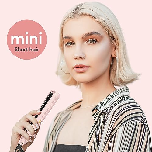 Terviiix Mini Flat Iron Hair Straightener, 1/2" Ceramic Plates, Dual Voltage