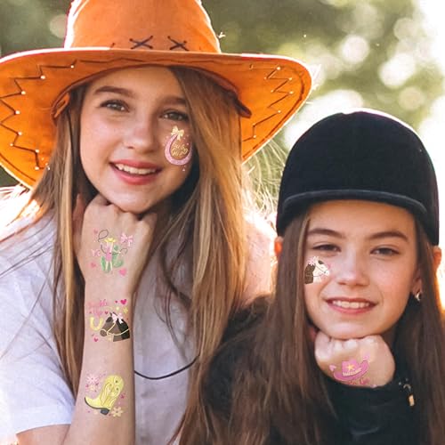 Cheerland 108Pcs Cowgirl Temporary Tattoos Party Favors