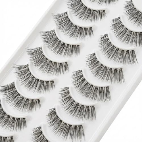 LZM Self Adhesive Eyelashes - 12mm Preglued Natural Strip Lashes