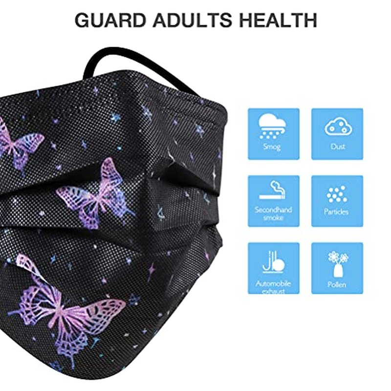 100 Pcs 3-Layer Disposable Face Masks for Adults