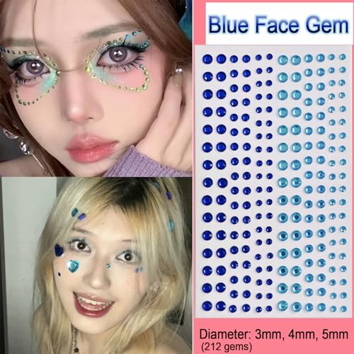 Peacock Butterfly Temporary Face Tattoos with Rhinestone Gems