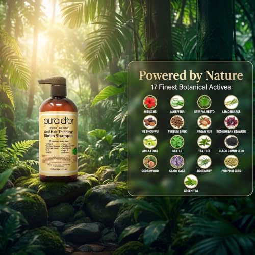 PURA D'OR Anti-Thinning Shampoo with Biotin & Argan Oil