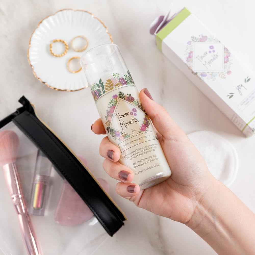 Flower Moradita Hair Perfume & Body Spray Fragrance for Women Joy Kit - Fresh/Fruity 5oz | Alcohol-Free, Paraben-Free, Sulfate-Free | Includes Silk Infusion 1oz