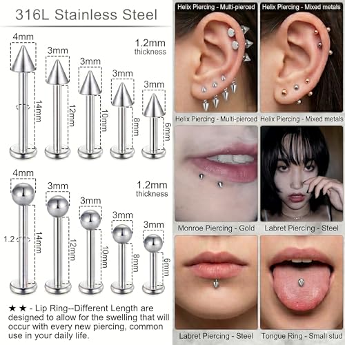 75Pcs Professional Piercing Kit with 14G-20G Needles & Clamps