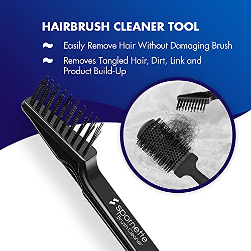 Spornette Large Cushion Boar And Nylon Bristle Bundle with Hair Brush Cleaner