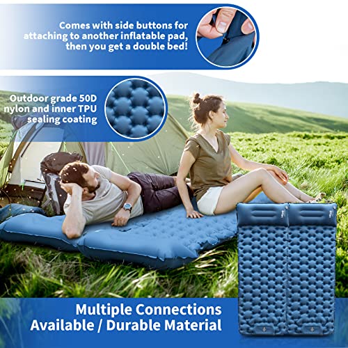 HiiPeak Sleeping Pad for Camping- Ultralight Inflatable Sleeping Mat with Built-in Foot Pump & Pillow, Upgraded Compact Camping Air Mattress for Camping, Backpacking, Hiking