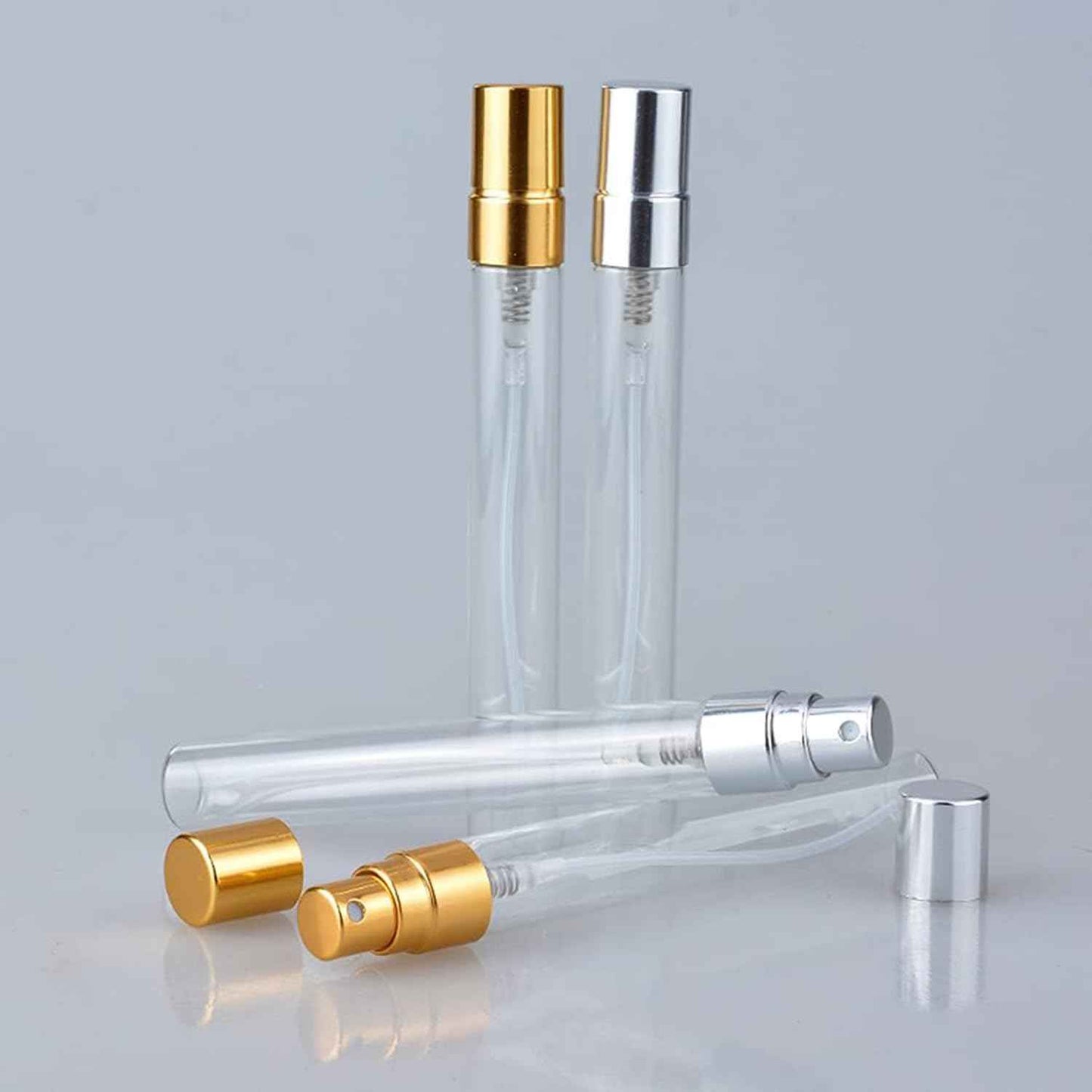 ZbFwmx 20 Pack 10ml Glass Perfume Spray Bottle Set Refillable Cosmetic Atomizer for Travel, Bulk Empty Mist Bottles