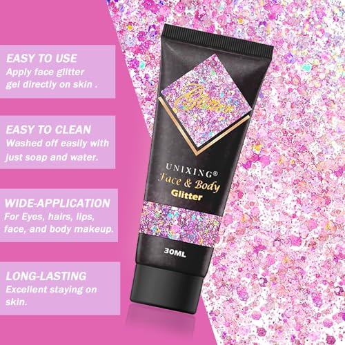 8-Pack Holographic Glitter Gel - Face, Body & Hair Makeup