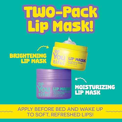 Lip Masks Set by BeYOUtiful, Hydrating Lip Balm Treatment for Dry, Chapped Lips, Lip Gloss for Girls and Boys, Skin Care for Teens, 2pc, 0.3oz Each