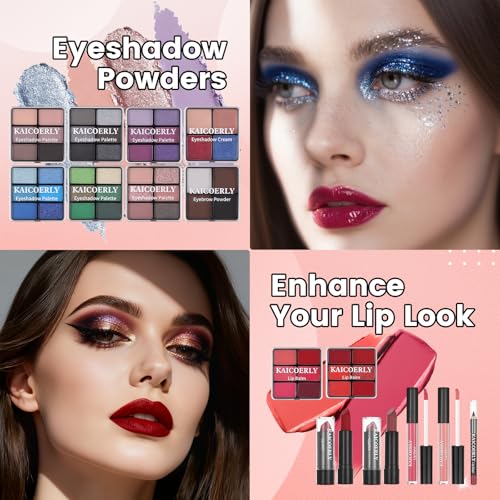 KAICOERLY Makeup Kit for Women - Complete Set with Eyeshadow, Lip Gloss & More