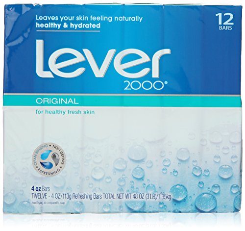 Lever 2000 Bar Soap Refreshing Body Soap and Facial Cleanser Original Effectively Washes Away Bacteria 4 oz 12 Bars