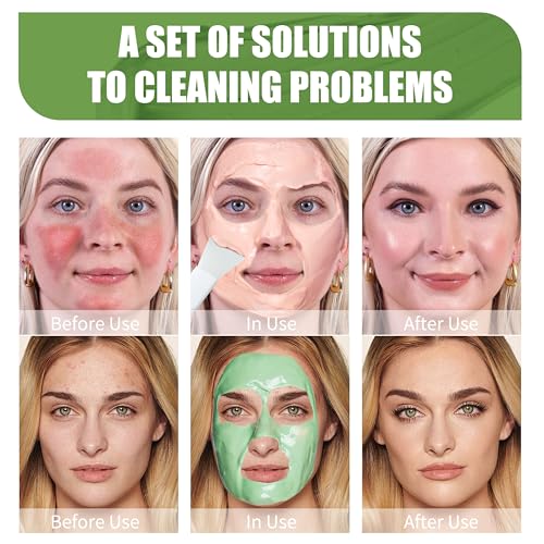 Clay Facial Mask Set - 10 Pods with Rose, Green Tea & Dead Sea Mud