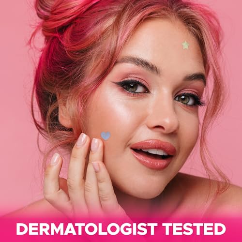 Fun Shape Blemish Patches - Fast Acting Hydrocolloid for Pimples, Zits, Acne, and Face Blemishes - Latex-Free & Vegan with a Splash of Style (Holographic Silver)