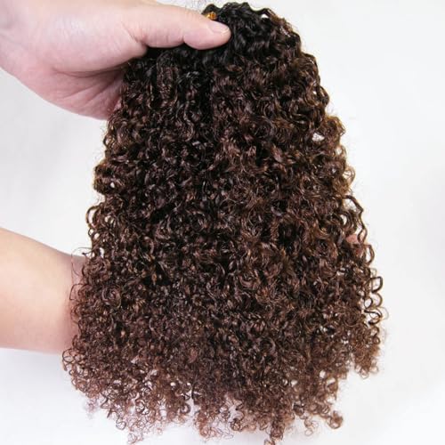 Human Hair Crochet Braids 18" - T1B/4 Kinky Curly