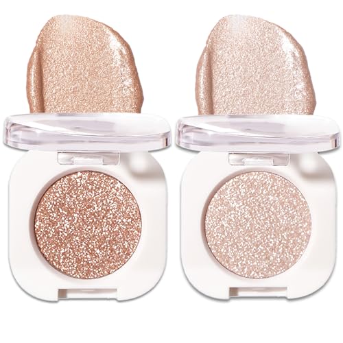 Glitter Eyeshadow Duo - Long-Lasting Shimmer Gold & Champagne