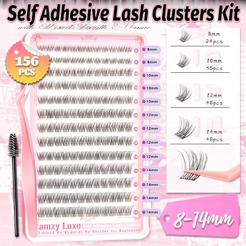 Self Adhesive Lash Clusters 8-14MM Natural Wispy Eyelashes