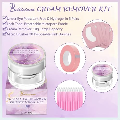 Bellisinno Eyelash Extension Remover Gel, Fast 1-3 Min, Non-Irritating, 10g