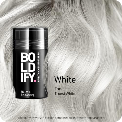 Boldify Hair Fibers for Thinning Hair - 12g White | Vegan & Water-Resistant