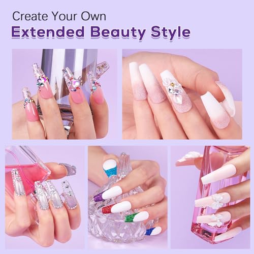 Acrylic Nail Kit Starter Set with Powder, Liquid Monomer & Glitter Tools
