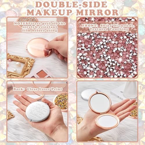 Thyle 12 Pcs Christian Compact Mirror Gifts for Women Bible Study Group Gift Verse Bulk Hand Makeup Compact Purse Religious Baptism for Easter Thank You Valentine's Day(Style 1,Colorful)