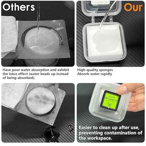 Dip Foam Cups-16Pcs Square Tattoo Supplies Disposable Rinse Caps for Color Switching & Needle Cleaning