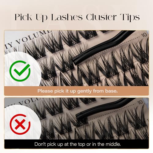BEFER D Curl Lash Clusters 132 Pcs - DIY Eyelash Extensions 10-16MM