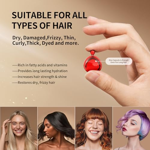 Hair Oil Capsules with Vitamins A C E B5 - Argan & Avocado