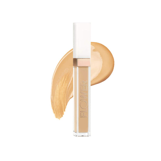 FLOWER BEAUTY By Drew Barrymore Light Illusion Full Coverage Concealer - Diffuse Dark Under Eye Circles + Blurs Blemishes - Weightless Formula + Crease Proof Makeup (Medium Honey)