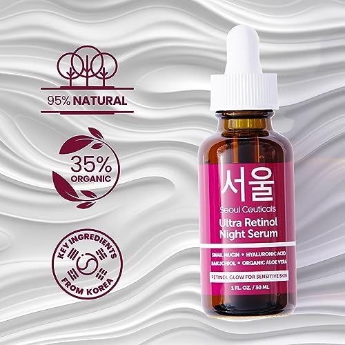 SeoulCeuticals Retinol + Vitamin C Serum - Korean Skincare Bundle for Anti Aging