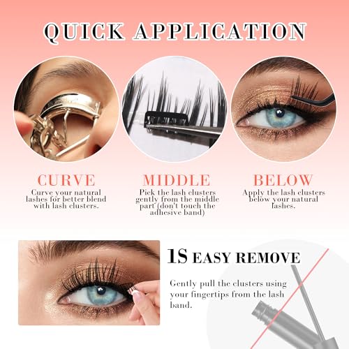 GAQQI Self Adhesive Lash Clusters 10-14mm Press On Lashes
