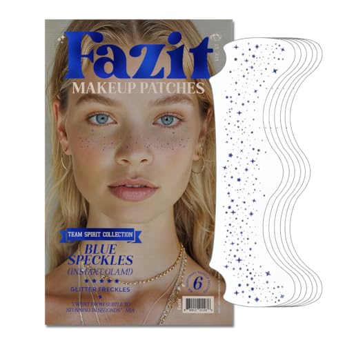 Fazit Blue Speckles Glitter Freckle Patches - Waterproof, 6 Pack