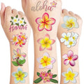 96 PCS Plumeria Flower Temporary Tattoos Hawaiian Luau