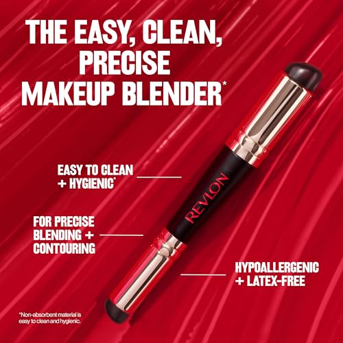 Revlon Dual Ended Jelly Makeup Blender Tool, Silicone Makeup Applicator for Blush, Bronzer, Concealer, Contour, Eyes, and Lips, 1 count