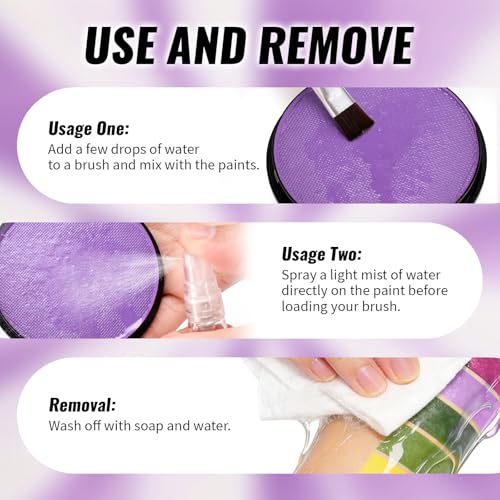 Purple Face & Body Paint - Water Based Vegan Makeup, 0.88oz