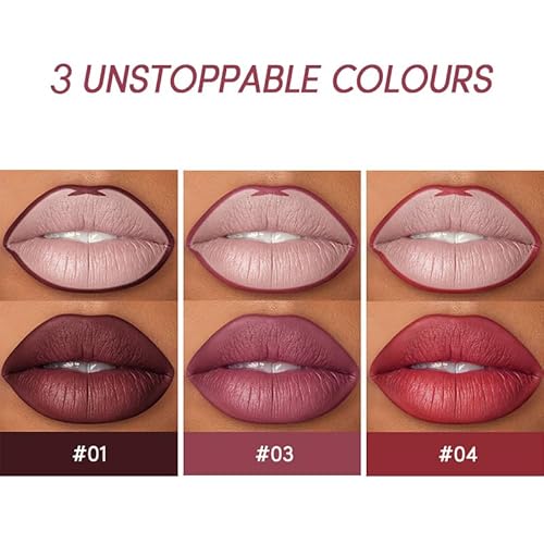 Matte Lipstick & Lip Liner Set - Long-Lasting, Smooth Matte Finish & Precision Defined Lips Easy-to-Apply, Moisturizing Formula Perfect for Everyday Wear & Special Occasions (#04, A)