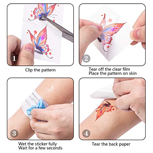 Butterfly Temporary Tattoos Stickers, 252Pcs 60 Sheets
