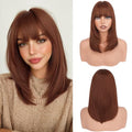 Haloo Auburn Bob Wig with Bangs 16 Inch Heat Resistant