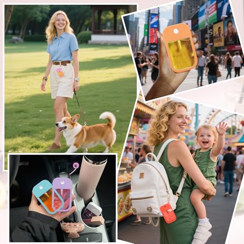 AIERSA Hand Sanitizer Spray Case Compatible with Touchland, Silicone Hand Sanitizer Case Holder with Keychain for Touch Land Mist Case 1FL. OZ (Blush Beige)