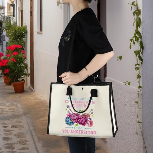 WZMPA Funny Knitting Cosmetic Bag Yarn Collector Gift What Part Don't You Understand Makeup Zipper Pouch Bag Knitter Merchandise (Don't Understand-TB)