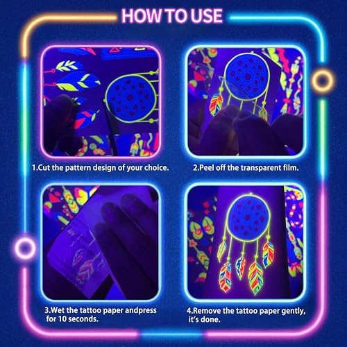 Glow in the Dark Tattoos 172 Styles – UV Blacklight Reactive